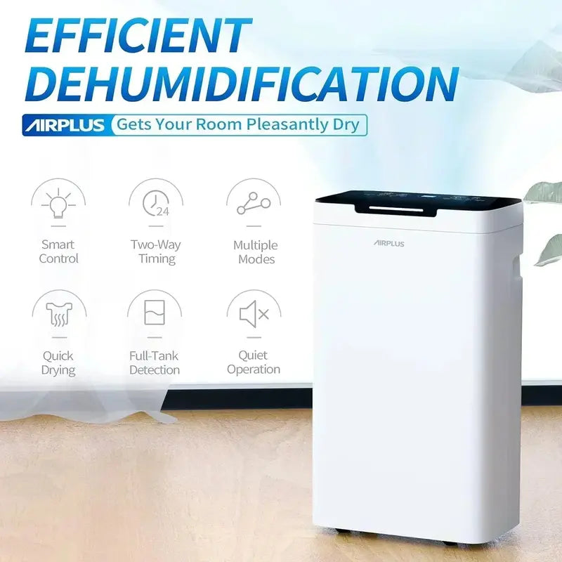 AIRPLUS 30-Pint Dehumidifier  Covers Up to 1,500 Sq. Ft., Ideal for Basements & Large Living Areas