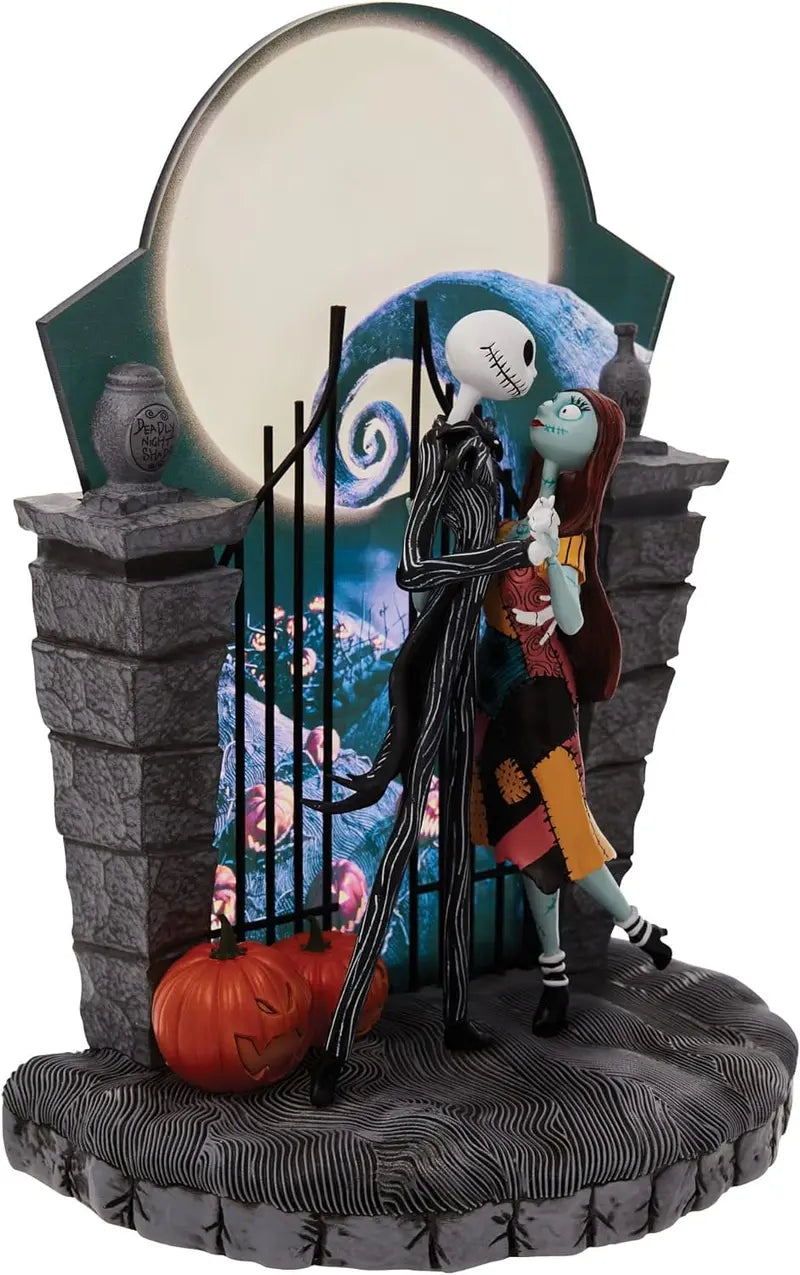 Nightmare Before Christmas Jack and Sally Dancing Light Sculpture  9-Inch Animated Statue