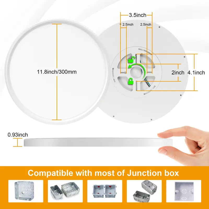 WKONCLDY 6PACK 3200lm LED Flush Mount Ceiling Light, Super Slim 12 inch