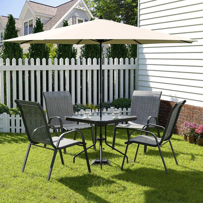 Amopatio 5-Piece Outdoor Dining Set Including Patio Table and Four Chairs