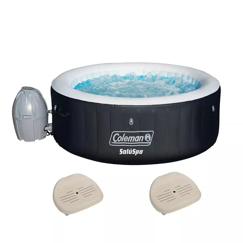 Coleman SaluSpa 4-Person Inflatable Hot Tub  60 AirJets, Adjustable Seating, Easy Setup