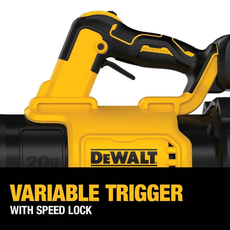 DEWALT 20V MAX 125 MPH 450 CFM Cordless Brushless Battery Powered Handheld Leaf Blower (Tool Only) DCBL722B