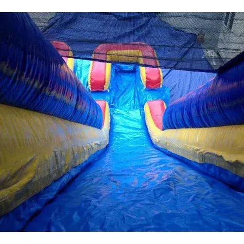 20-Foot Dual-Lane Inflatable Water Slide  Wet/Dry Combo with Integrated Splash Pool