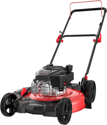 144cc 21-Inch Gas-Powered Lawn Mower  All-Terrain 4-Stroke Engine with Side-Discharge & Mulching, 6-Position Height Adjustment