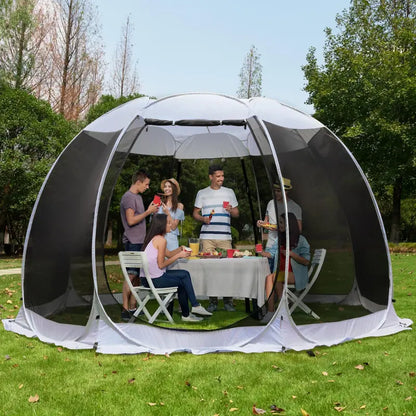 Igloo-Style Screen Gazebo  Mosquito-Proof Canopy Tent for 615 People, Ventilated & Spacious