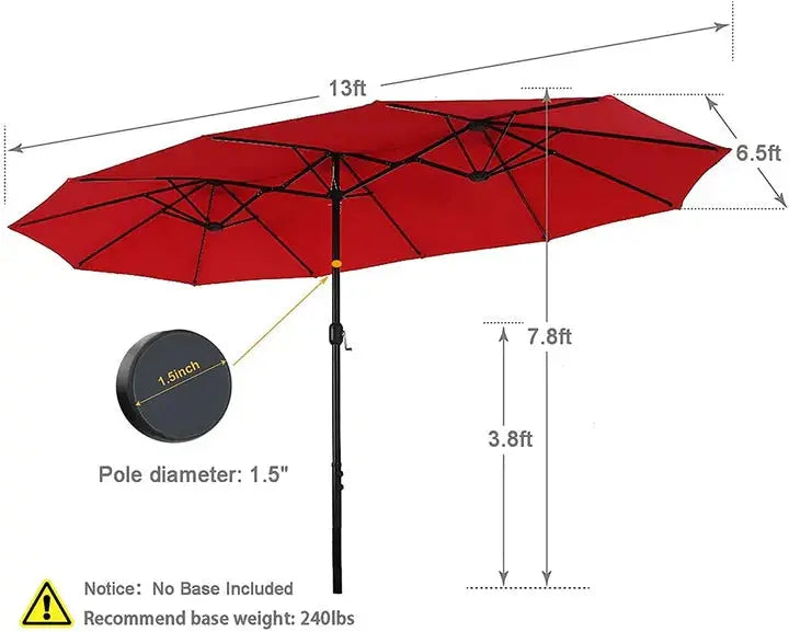 8-Piece Outdoor Dining Set  Includes Umbrella & Six Swivel Sling Chairs