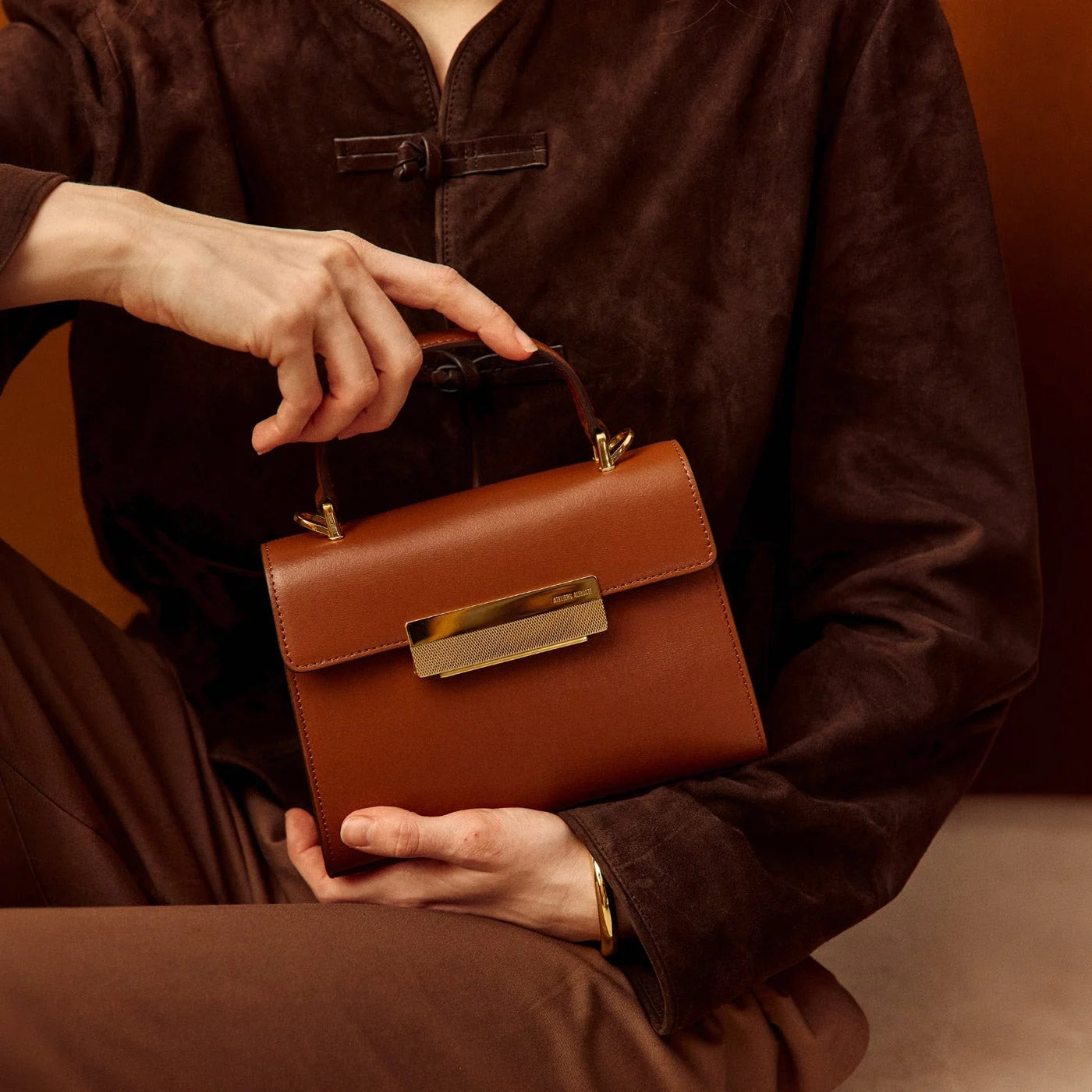 Mini Capucine - Cuir Box Camel