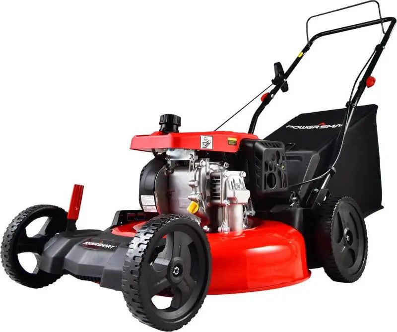 PowerSmart 209CC Gas Push Lawn Mower DB2194PH, 21-Inch, 3-in-1 Function, 8″ Rear Wheels
