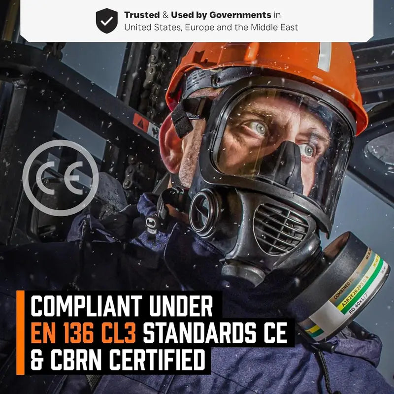 MIRA SAFETY CM-6M CBRN Full-Face Gas Mask  Includes Integrated Drinking System
