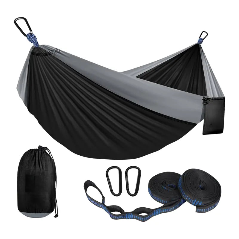 Compact Camping Hammock  Includes Adjustable Suspension Straps & Dual Carabiners
