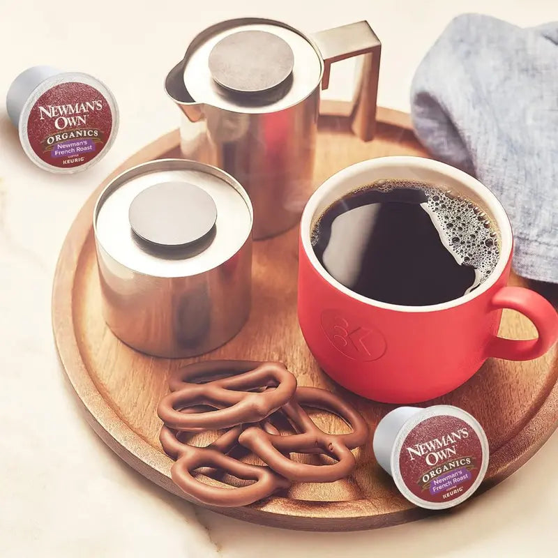 Newman’s Own Organics French Roast Dark Coffee K-Cup Pods, 96 Count, USDA Organic, Keurig Compatible