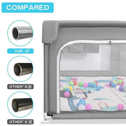 Extra-Large Baby Playpen with Floor Mat  75″ x 59″ BPA-Free Safety Yard with Storage Bag & Gap-Free Design
