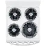 20-Inch Freestanding Electric Oven  Four-Zone Cooktop, White Appliance, Compact Kitchen Range