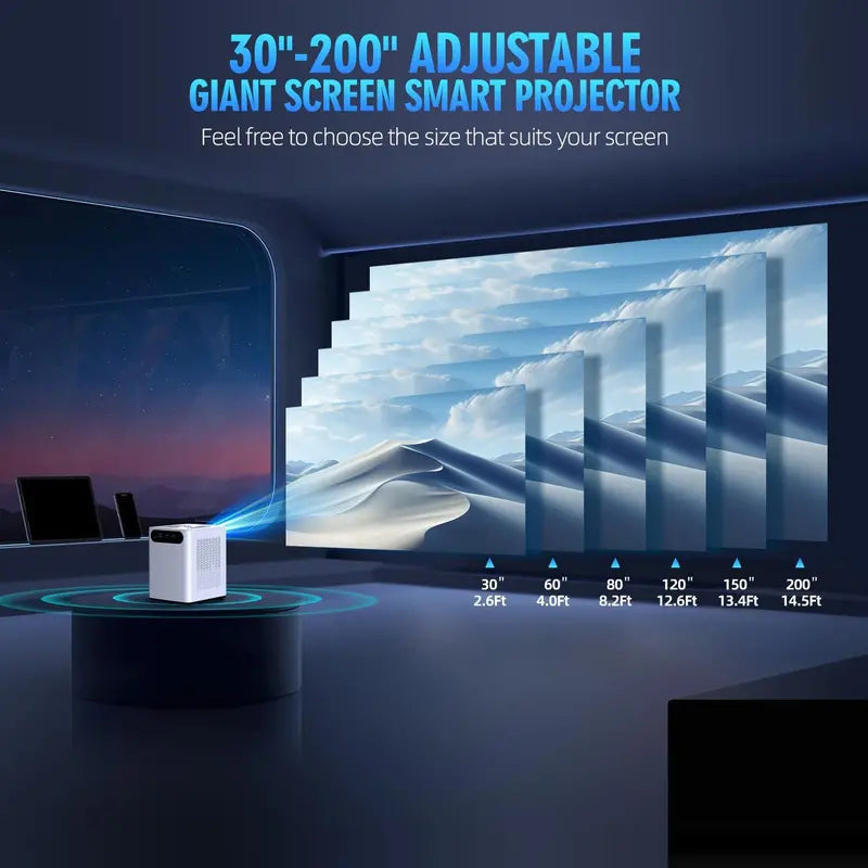 Wireless Projector with Built-in WiFi & Bluetooth Connectivity