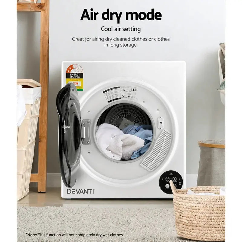 Devanti 5kg Fully Automatic Black Tumble Dryer