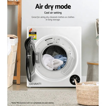 Devanti 5kg Fully Automatic Black Tumble Dryer