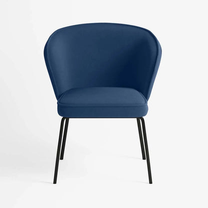 Chaise en velours bleu nuit