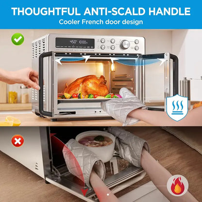Flexify 26.4-Quart French Door Air Fryer Oven Combo  Extra-Large Countertop Appliance with Dual-Zone Flexibility