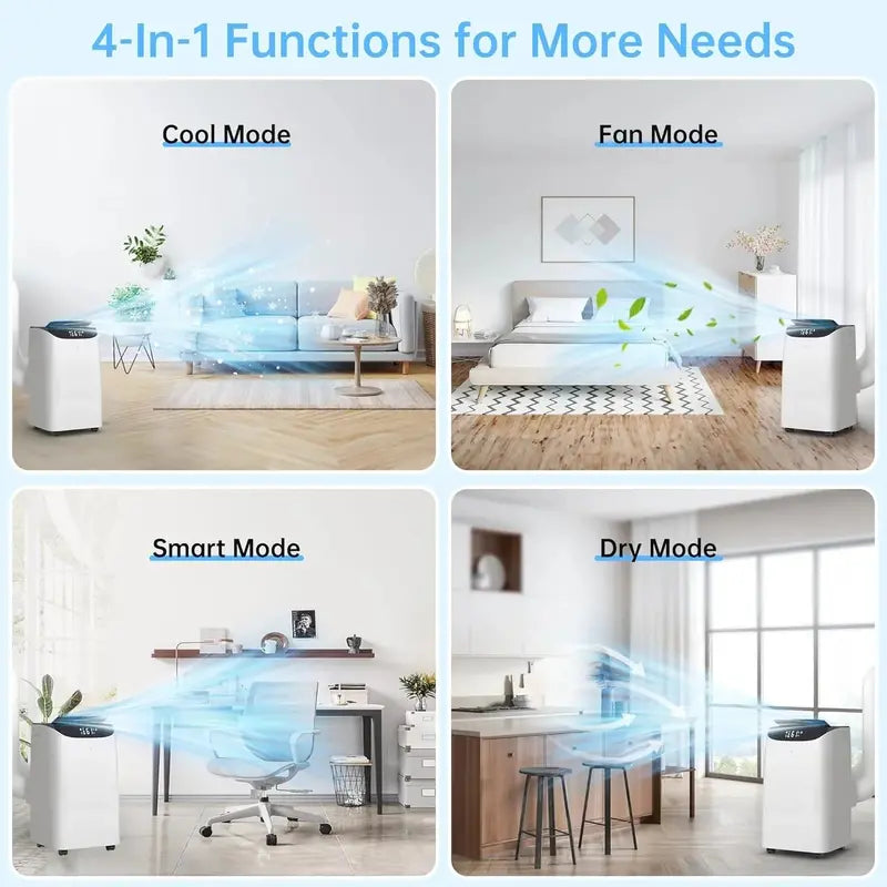 700 sq. ft. 3-in-1 Portable Air Conditioner  Energy-Efficient Cooling Unit with Remote & Installation Kit