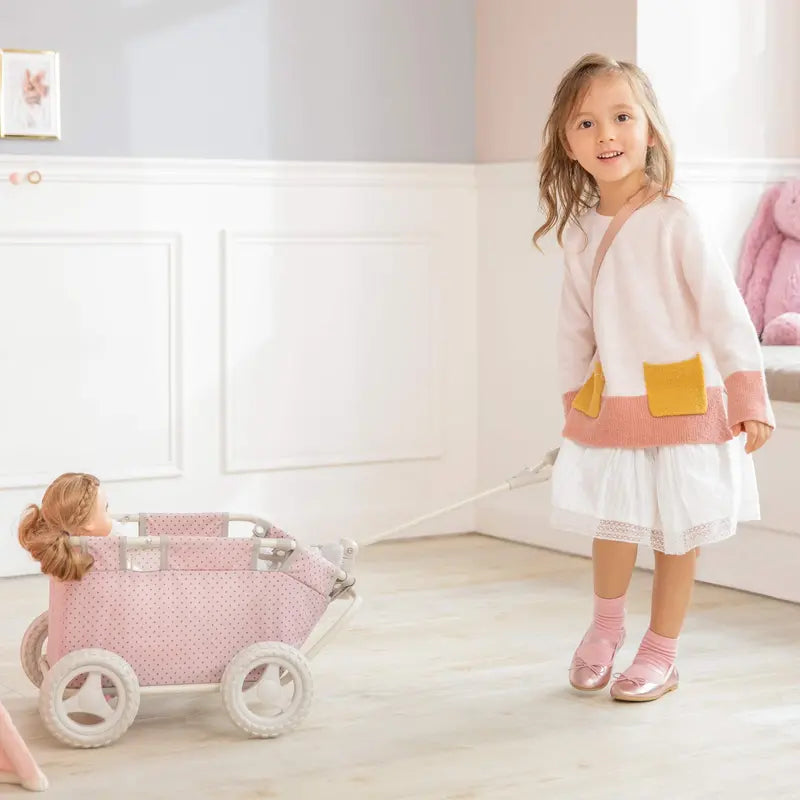 Teamson Olivias Little World Princess Doll Stroller, Foldable, Polka Dots, Ergonomic Handle, Fits 16-18″ Dolls