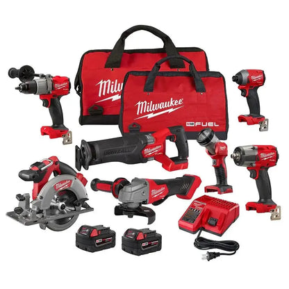 FUEL 18V M18 7-Tool Cordless Combo Kit  Brushless Motors, 5.0Ah Batteries Included