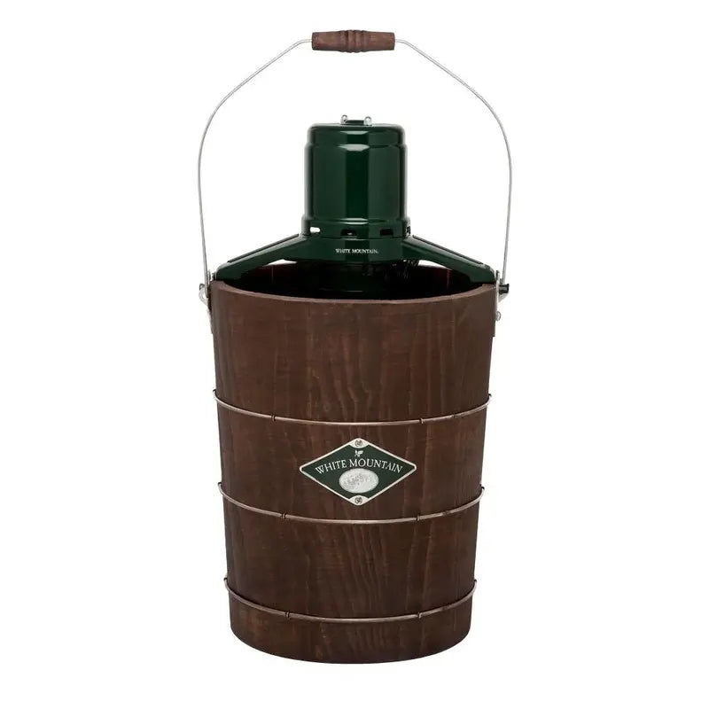 White Mountain Electric Ice Cream Maker  6-Quart Green & Brown Retro Design