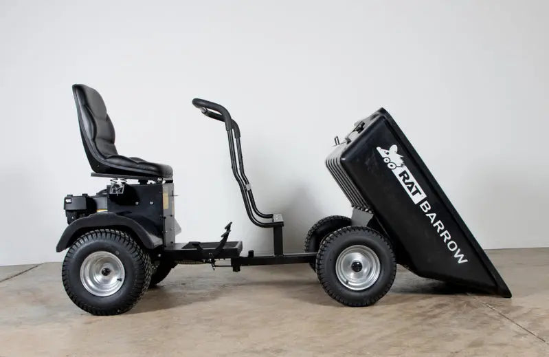 Heavy-Duty Rat Barrow Utility Cart  Black Powder-Coated Steel Frame