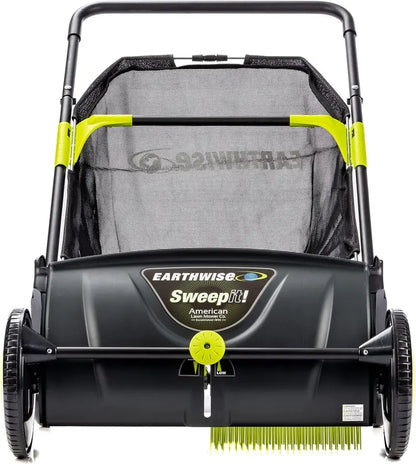 21-Inch Manual Push Lawn Sweeper  Durable Grass & Leaf Collector for Small to Medium Yards