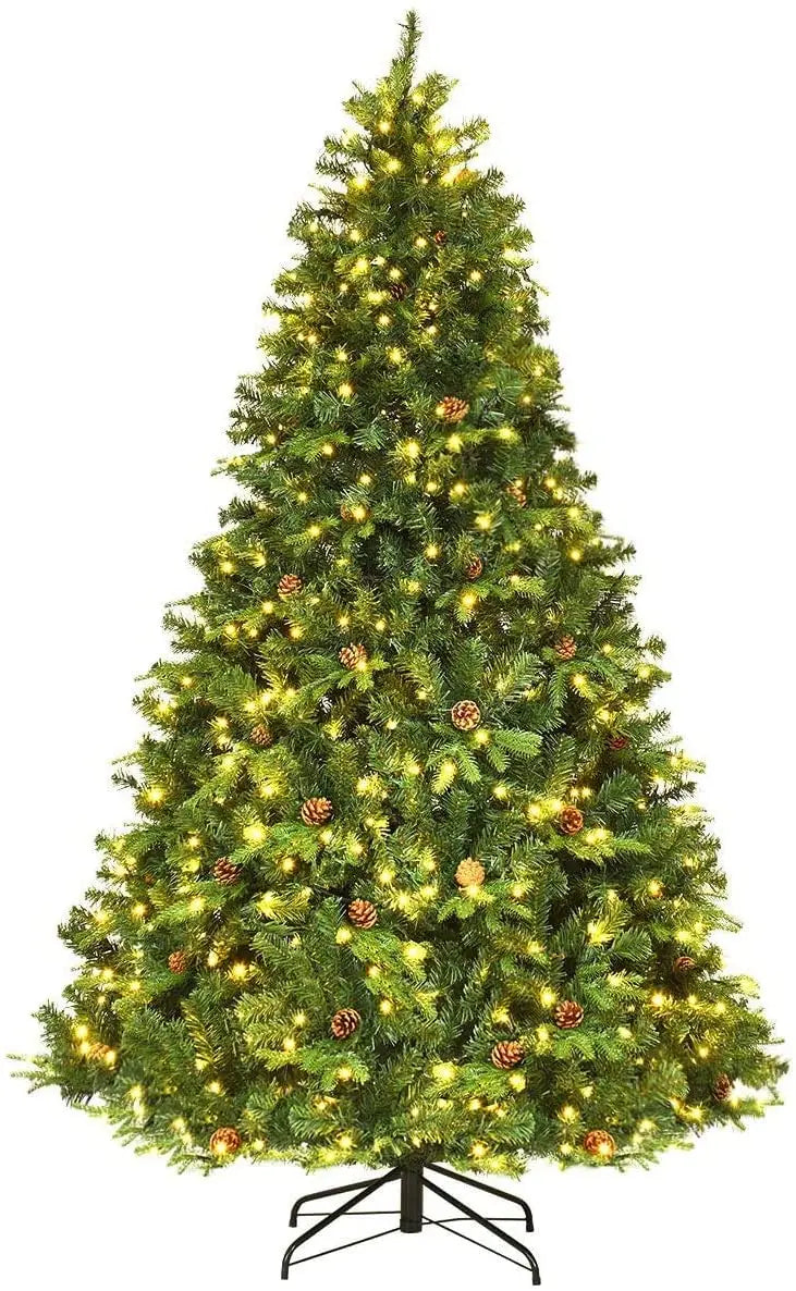 Premium Hinged Pre-Lit Spruce Christmas Tree  540 Warm White LED Lights Included
