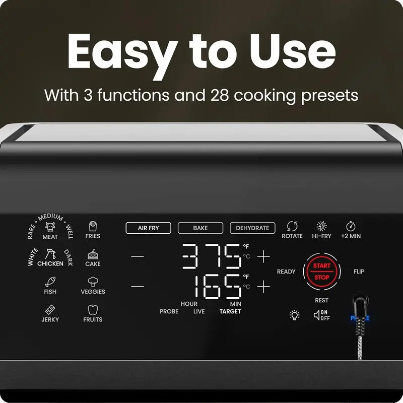 CHEFMAN ExacTemp 12-Quart Smart Air Fryer  28 Touchscreen Presets, Precise Temperature Control & Integrated Cooking Logic
