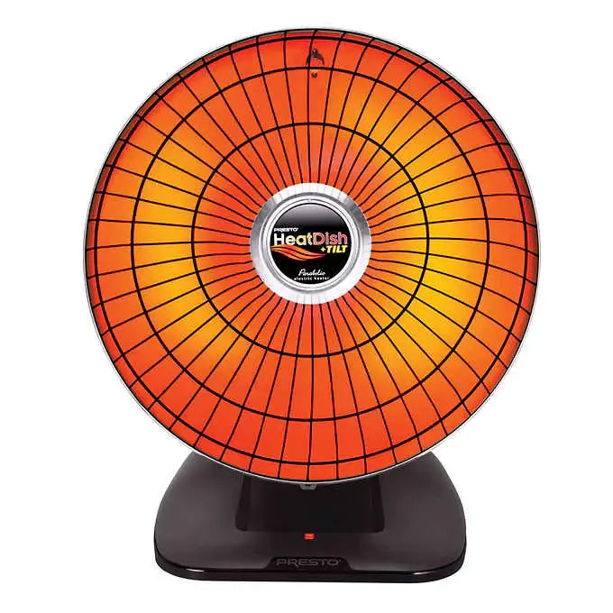 Presto HeatDish Plus Parabolic Heater  1000W Energy-Efficient Space Heater with Adjustable Tilt