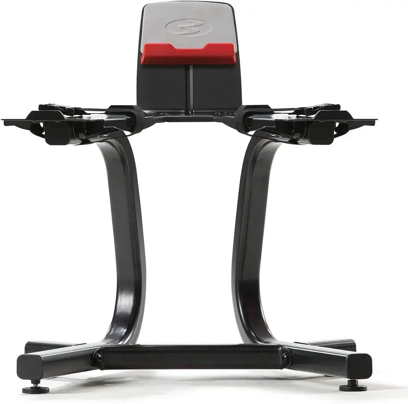 Bowflex SelectTech Dumbbell Stand with Integrated Media Rack  Adjustable Weight Storage Solution