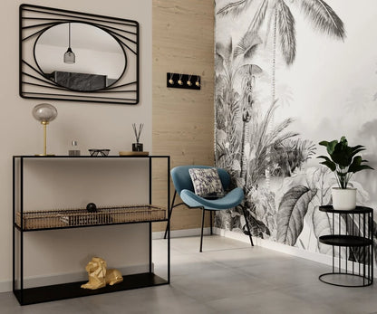 Console en m tal et bambou
