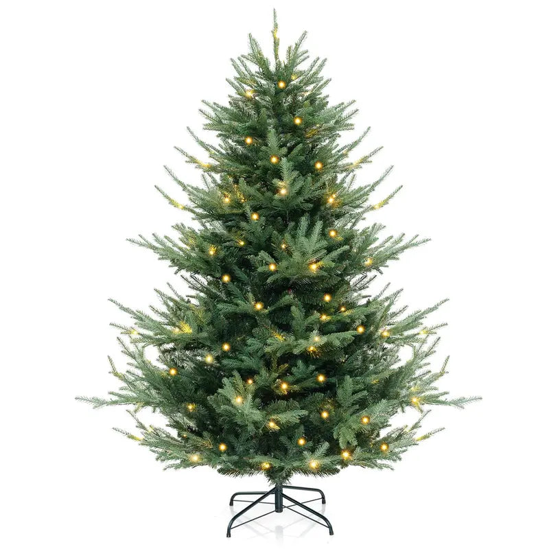 6 ft Faux Hinged Full-Profile Christmas Tree  240 Warm White LEDs & 778 Branch Tips