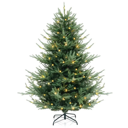 6 ft Faux Hinged Full-Profile Christmas Tree  240 Warm White LEDs & 778 Branch Tips