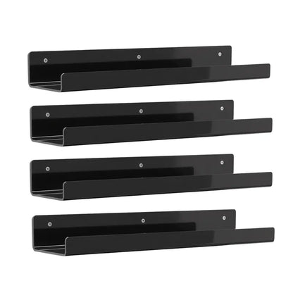 15-Inch Acrylic Floating Wall Shelves  Modern Bathroom Organizer Set