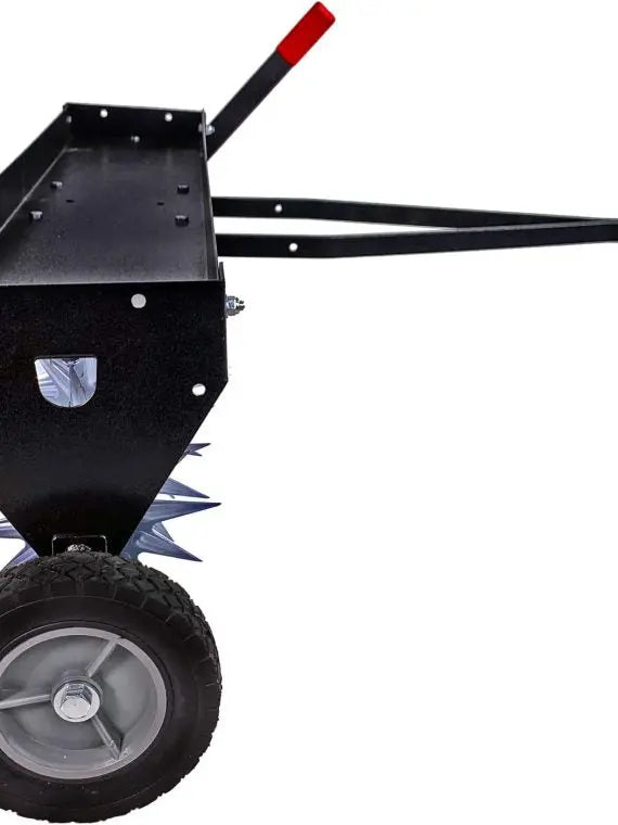 Agri-Fab SAT2-40BH-P 40″ Tow Behind Spike Aerator & 130-Pound Broadcast Spreader, Black