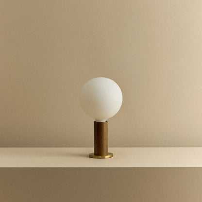Knuckle Table Lamp in Walnut + Sphere IV