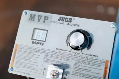 Jugs MVP Adjustable Pitching Machine  Baseball & Softball Trainer with Speed Control up to 60 MPH and League-Ready Setup