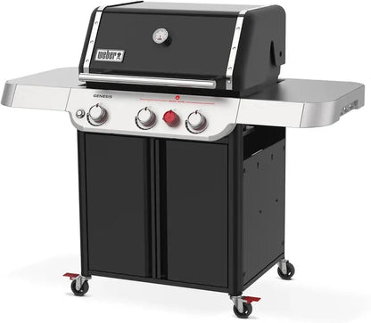 Weber Genesis E-325 Liquid Propane Grill — Sleek Black Finish, 3-Burner System, Premium Outdoor Cooking Performance