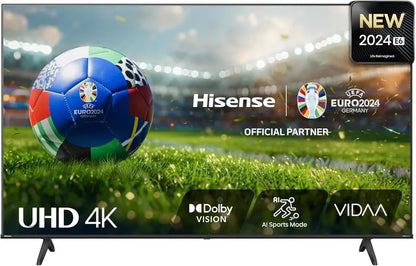 Hisense 55E6NTUK 55″ 4K Smart TV  Dolby Vision, VRR, ALLM, AI Sports Mode, Vidaa OS with Netflix, Disney+, YouTube & Now TV