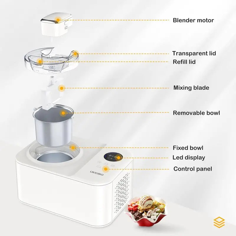 Cuisinart 1.5 Quart Automatic Ice Cream Maker, Stainless Steel, 4 Modes, Soft Serve Machine with Compressor for Home Use
