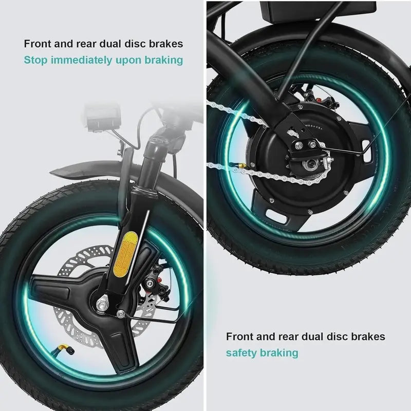 Foldable Commuter E-Bike for Adults & Teens  48V, 24 MPH, Compact City-Ready Design