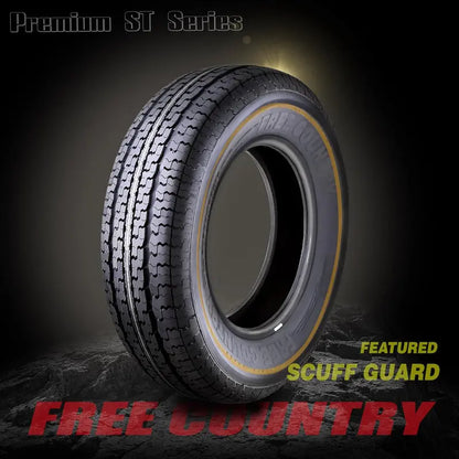 Heavy-Duty ST205/75R15 Trailer Tire Set (4)  10-Ply Load Range E with Scuff Guard