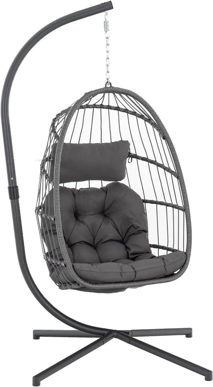Yechen Indoor-Outdoor Egg Chair — Lightweight Wicker Hanging Swing for Living Spaces or Decks