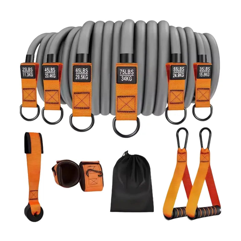 Complete Resistance Band Kit with Door Anchor, Handles, and Ankle Straps