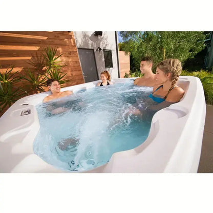 Lifesmart 7-Person Espresso Hot Tub with 22 Jets, Ozonator, and 110V Convenience