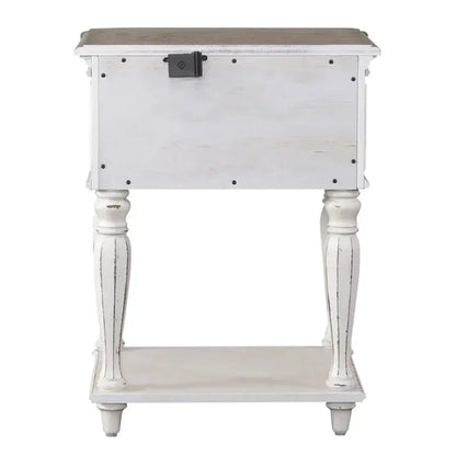 Magnolia Manor Nightstand with Antique White Finish and Classic Leg Design