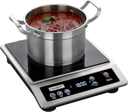 Portable Induction Cooktop  8-Inch Stainless Steel Burner for Countertop or RV Cooking