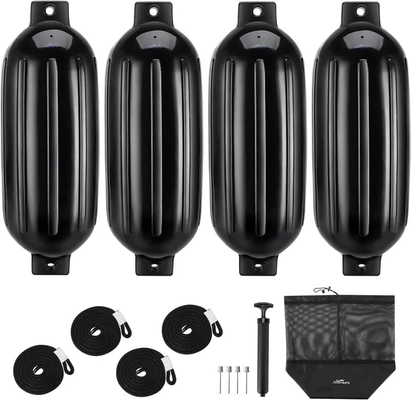 Affordura Boat Fender 4 Pack Boat Bumpers Fenders with 4 Ropes, Boat Bumpers for Pontoon
